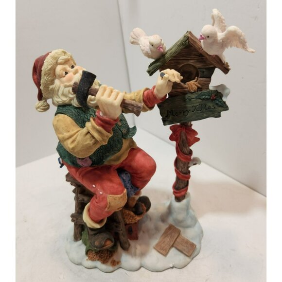 Vintage Ceramic Santa Building Birdhouse Collectible Figurine Made for Walmart - Picture 1 of 16